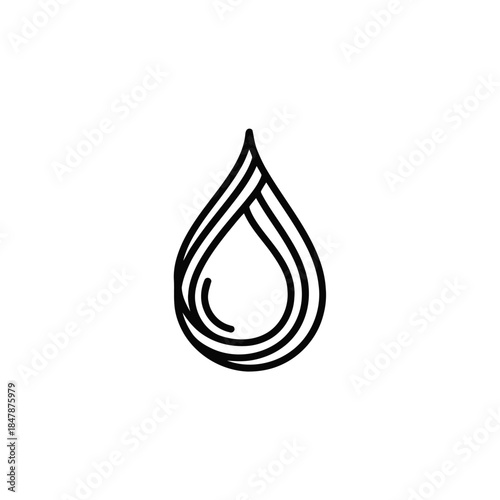 Stylized minimalist water drop icon representing liquid purity.
