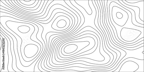 Abstract white contour wave lines topographic background, lines map seamless pattern, modern wallpaper texture and realistic design used for banner and posters, mountain relief geographic pattern.