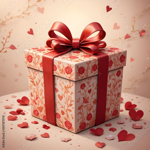 gift box with red ribbon