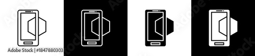 Overlaid Sensory icon set in line and glyph style on black and white background