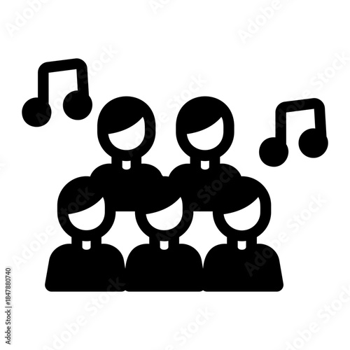 Choir singing Solid icon