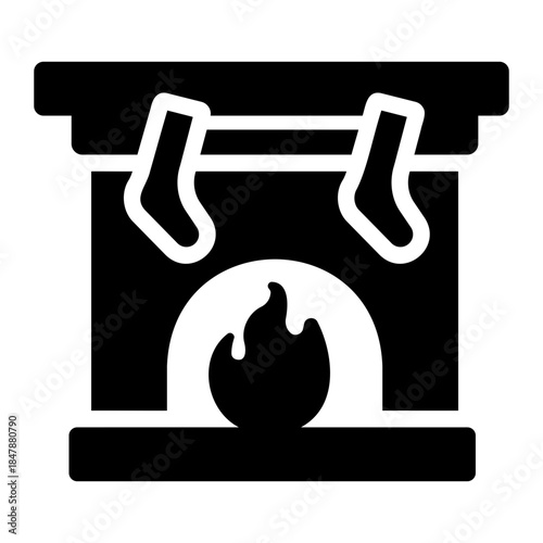 Fireplace stocking Solid icon