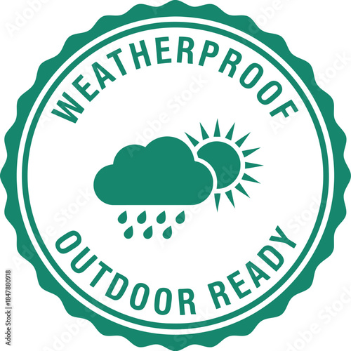 Weatherproof Outdoor Ready Badge Icon for Product Packaging