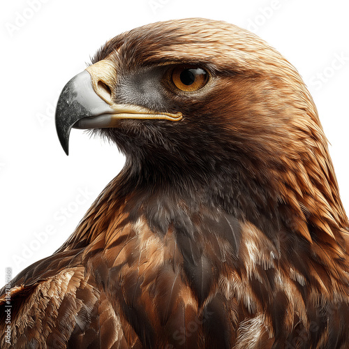 Golden Eagle Standing With Strong Posture in a Bright Setting Showing Its Fea...