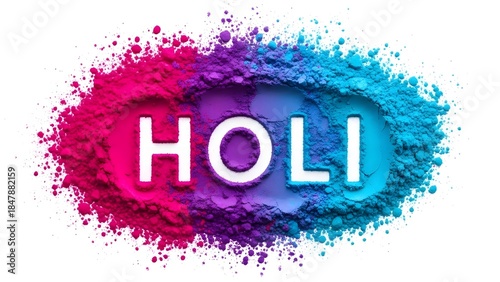 Vibrant holi celebration logo with colorful powder design