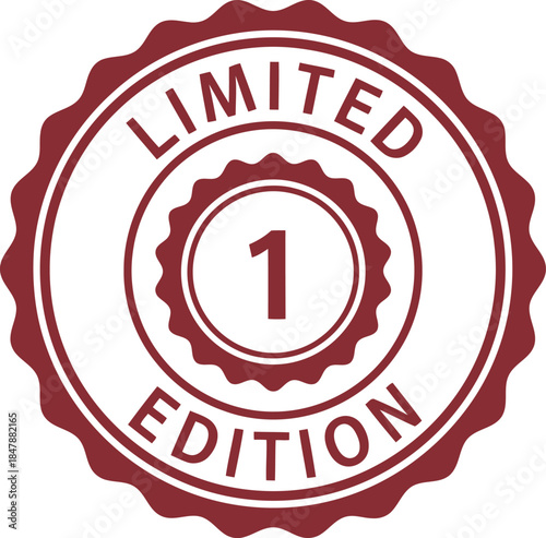 Red Limited Edition Badge Seal Vector for Exclusive Products