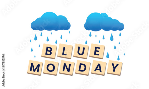 Blue Monday background design. Blue Monday greeting concept banner. Vector illustration