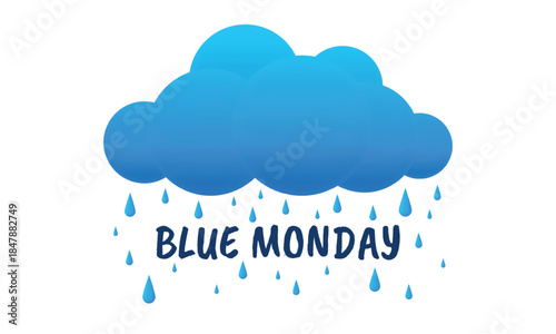 Blue Monday background design. Blue Monday greeting concept banner. Vector illustration