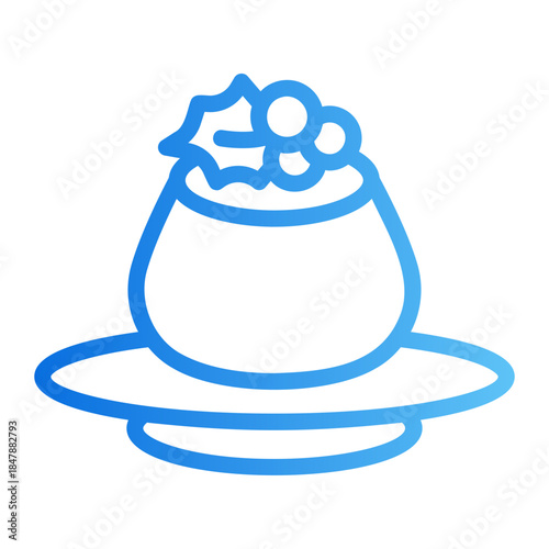 Christmas pudding Line Gradient Icon