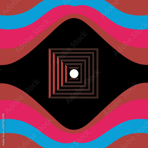 Circular Desert Dune Layers Silhouette