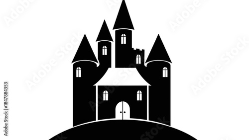 Classic Medieval Castle Vector Icon