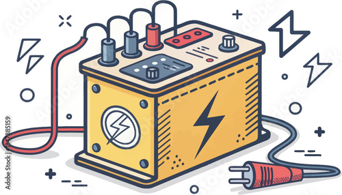Bold Line Art Voltage Regulator Icon for Electronic Circuits
