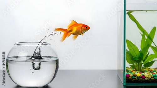 goldfish jumping out of the water