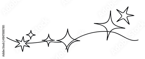 Sparkle and shine graphic element with flowing stars and lines for festive holiday celebrations and magical event themes, perfect for digital and print applications.