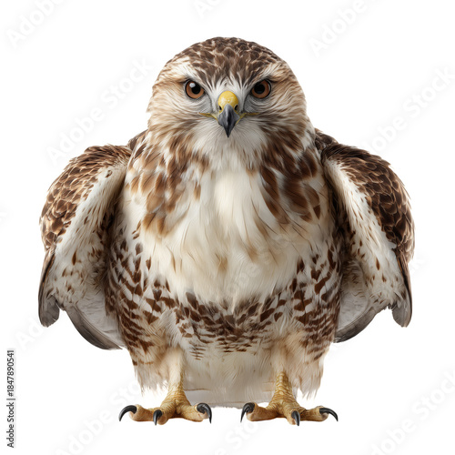 Bird Sits on Ground With Feathers in Shades of Brown and White During a Sunny...