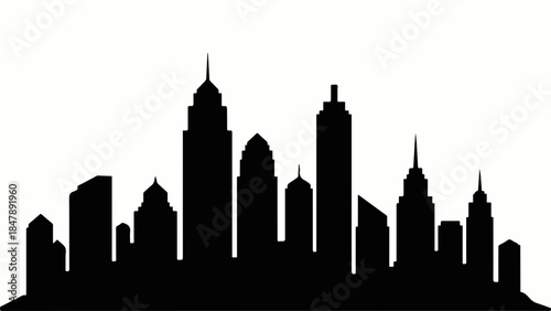 Modern city skyline silhouette against a bright sky, representing urban growth and architecture.