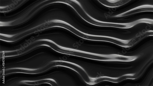 Abstract flowing dark satin texture with subtle highlights and shadows