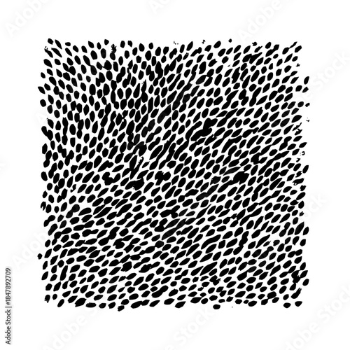 Abstract Black and White Hand-Drawn Irregular Dots Pattern Texture