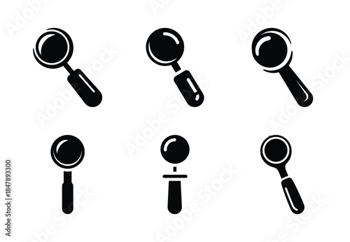 set of food ice cream scoop silhouette icon vector illustration isolated on white background