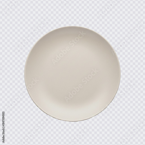 Minimalist beige ceramic dinner plate with a clean matte finish. Elegant, versatile, and perfect for modern dining or kitchen mockups.
