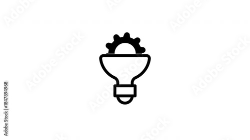 Animation icon animation icon shows a funnellike object with a gear inside resembling a lightbulb.Animation icon animation icon shows a funnellike object with a gear inside resembling a lightbulb.
