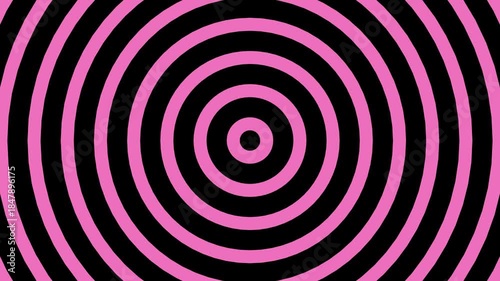 Black and Pink Concentric Circles Optical Illusion Abstract Background