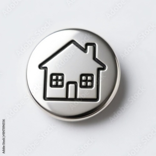 home icon on metal internet button
