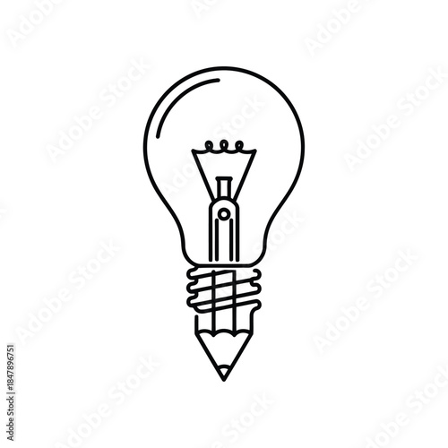 A simple line drawing of a lightbulb on a white background, symbolizing innovation and idea generation