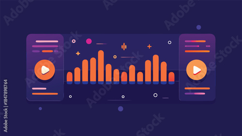 Different sound effect icons and music control sliders displayed on a user interface for audio manipulation..eps