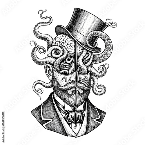 octopus man hybrid top hat business.