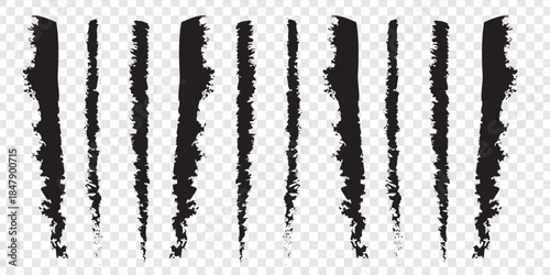 ripped or torn texture pieces of paper edge set. Torn paper edge element for social media business banner or planning sheets of paper. Ripped newspaper clip art. ripped paper note grunge brush stroke