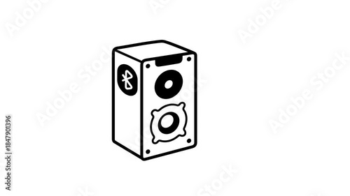 Have a look at this amazing doodle animated icon of speaker, audio system vector