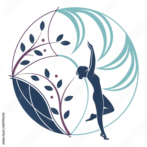 Wellness Center Logo Icon Featuring Abstract Human