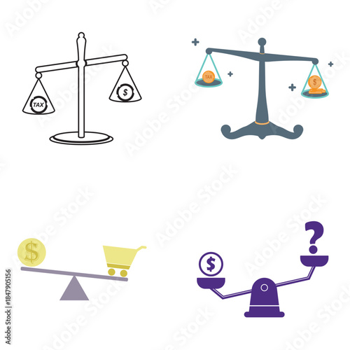 Finance Scale balancing Vector Flat design