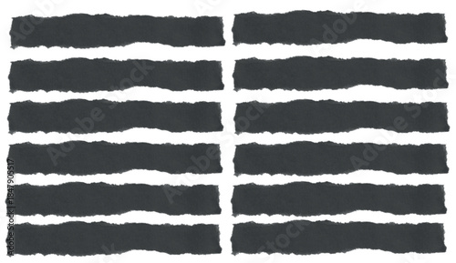 collection of torn paper with a rectangle form and a sharp edge. Torn paper in a rectangle form. Calligraphy border, headline, and a background of isolated grunge. Rectangular frame with a rough edge.