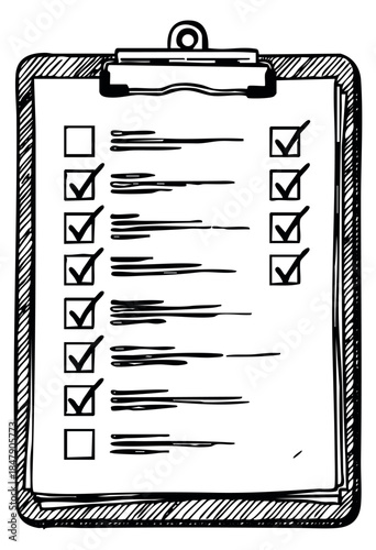 Hand drawn clipboard checklist icon