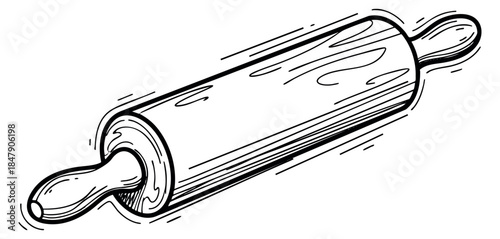 Hand drawn rolling pin illustration