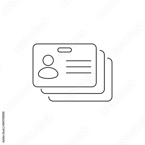 Multiple user identity cards stack and database icon