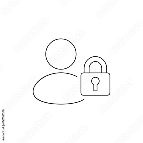 Secure locked user profile and account privacy icon