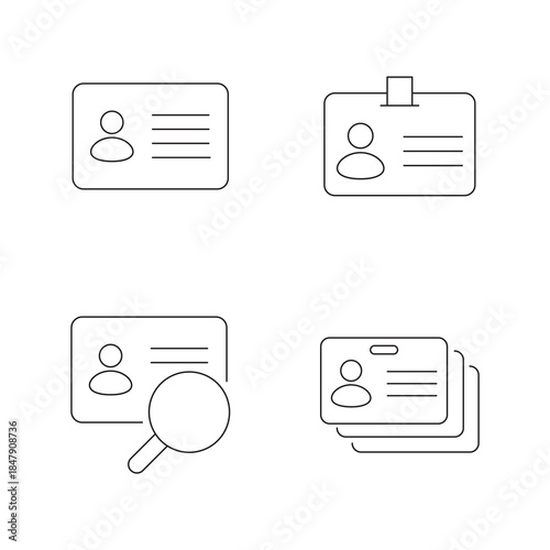 User identity documentation search and archive icon set