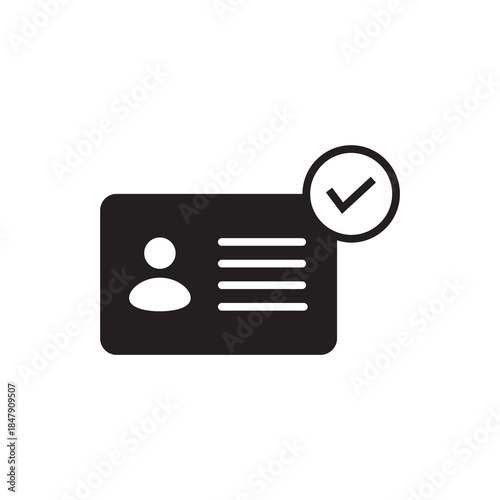 Solid verified user identity card with checkmark