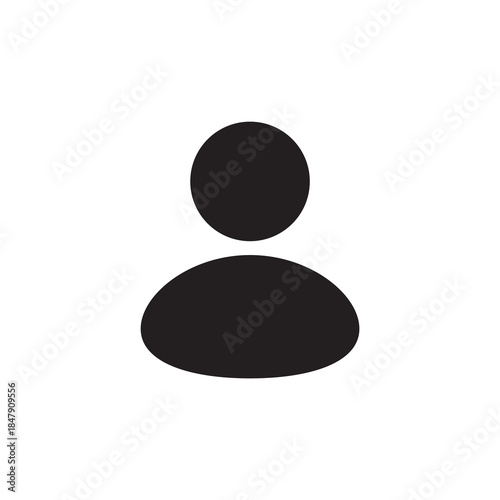 Simple solid human avatar user and member icon