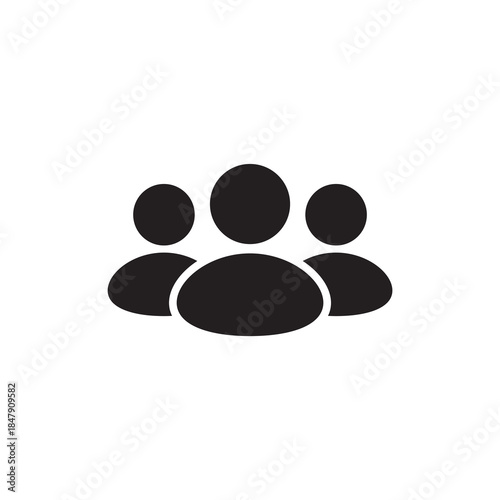 Solid team collaboration and group of people icon