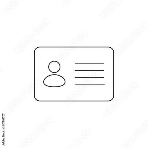 Minimalist personal identification id card outline icon