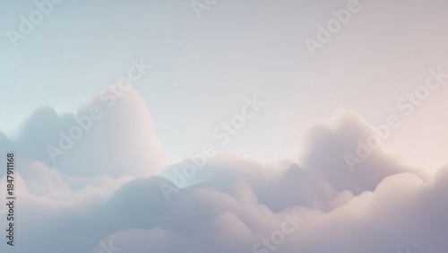 Serene sky with fluffy clouds