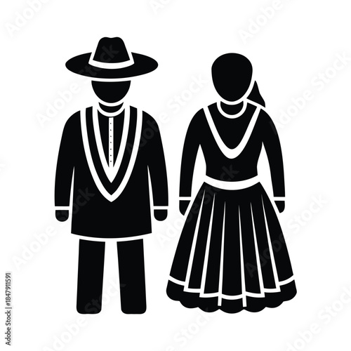 paraguayan folk costume people illustration