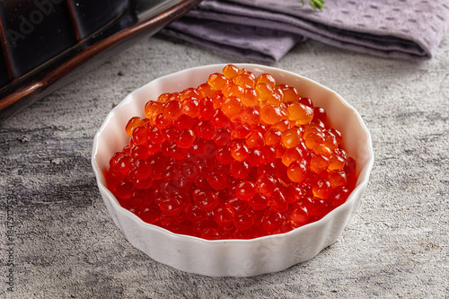 Foto Luxury salmon red caviar roe