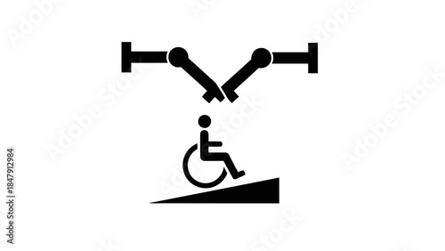 Automated accessibility for wheelchair user on entrance ramp