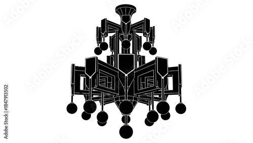 Abstract geometric chandelier silhouette graphic design concept