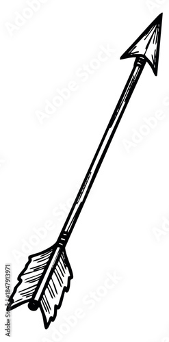 Vintage arrow illustration hand drawn sketch